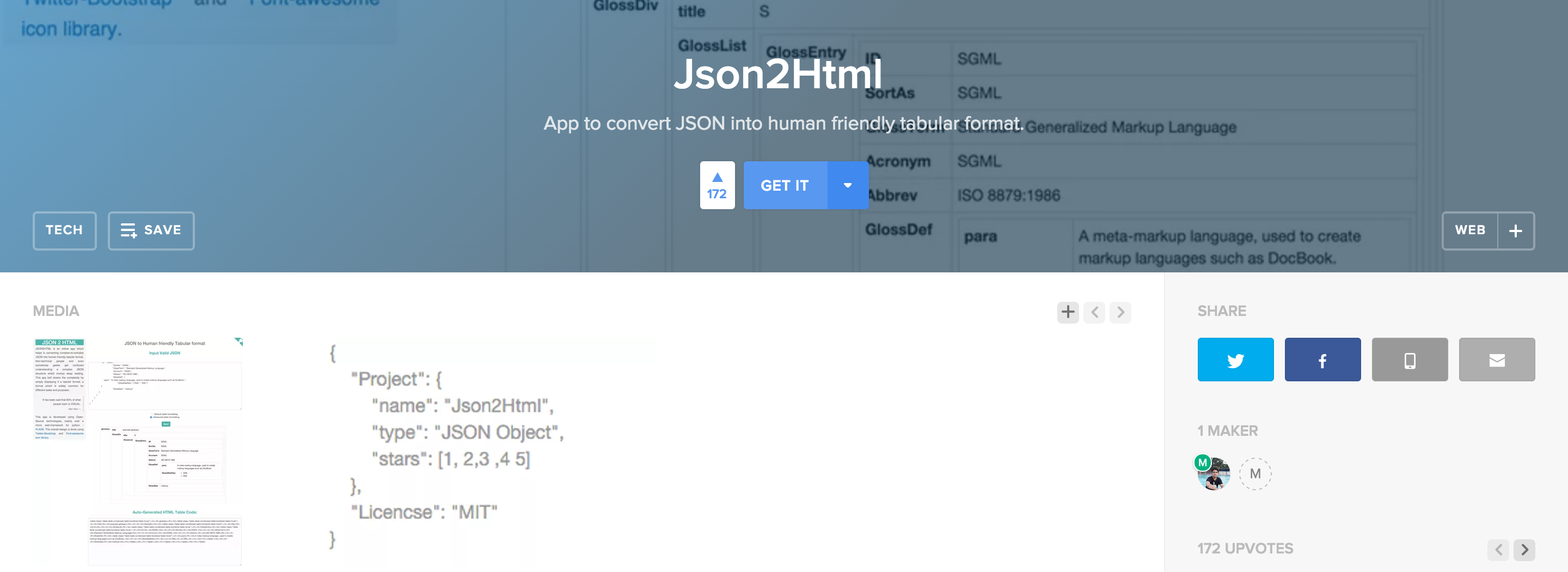 Json2Html App