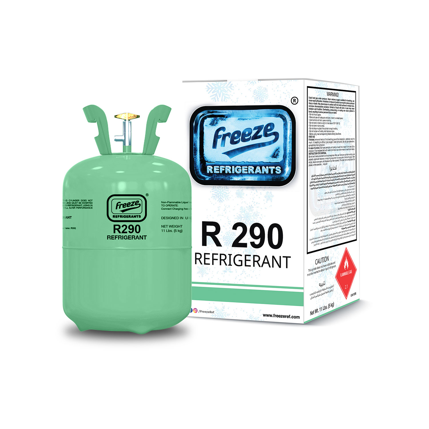 Freeze® Refrigerant R290 Disposable Cylinder 5 Kg
