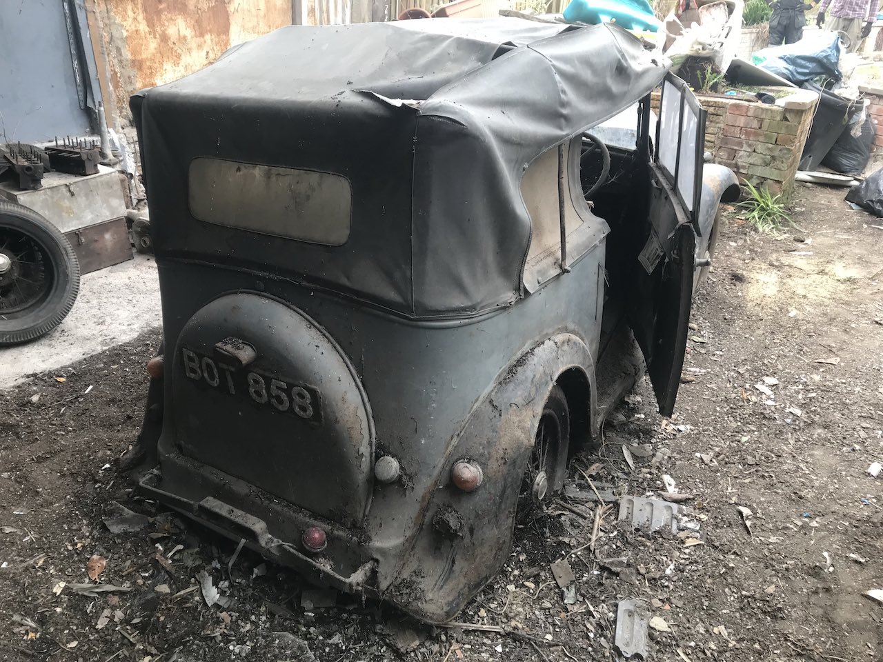 96 Club discovers 1936 Austin 7 Open Tourer in London shed