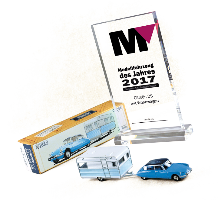 Le magazine Modell Fahrzeug a jugé la Citroën DS Norev Classic meilleure miniature classique 1:43 de l'année 2017