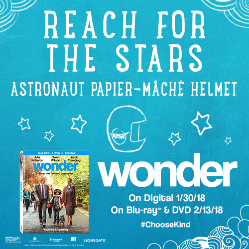 Wonder Movie Blu-Ray/DVD Release DIY Astronaut Papier-Mâché Helmet