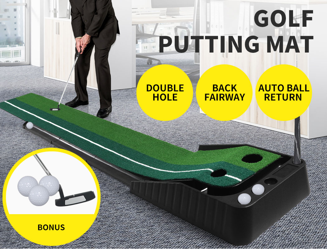 Golf Putting Mat Portable Auto Return Practice Putter Trainer Indoor ...