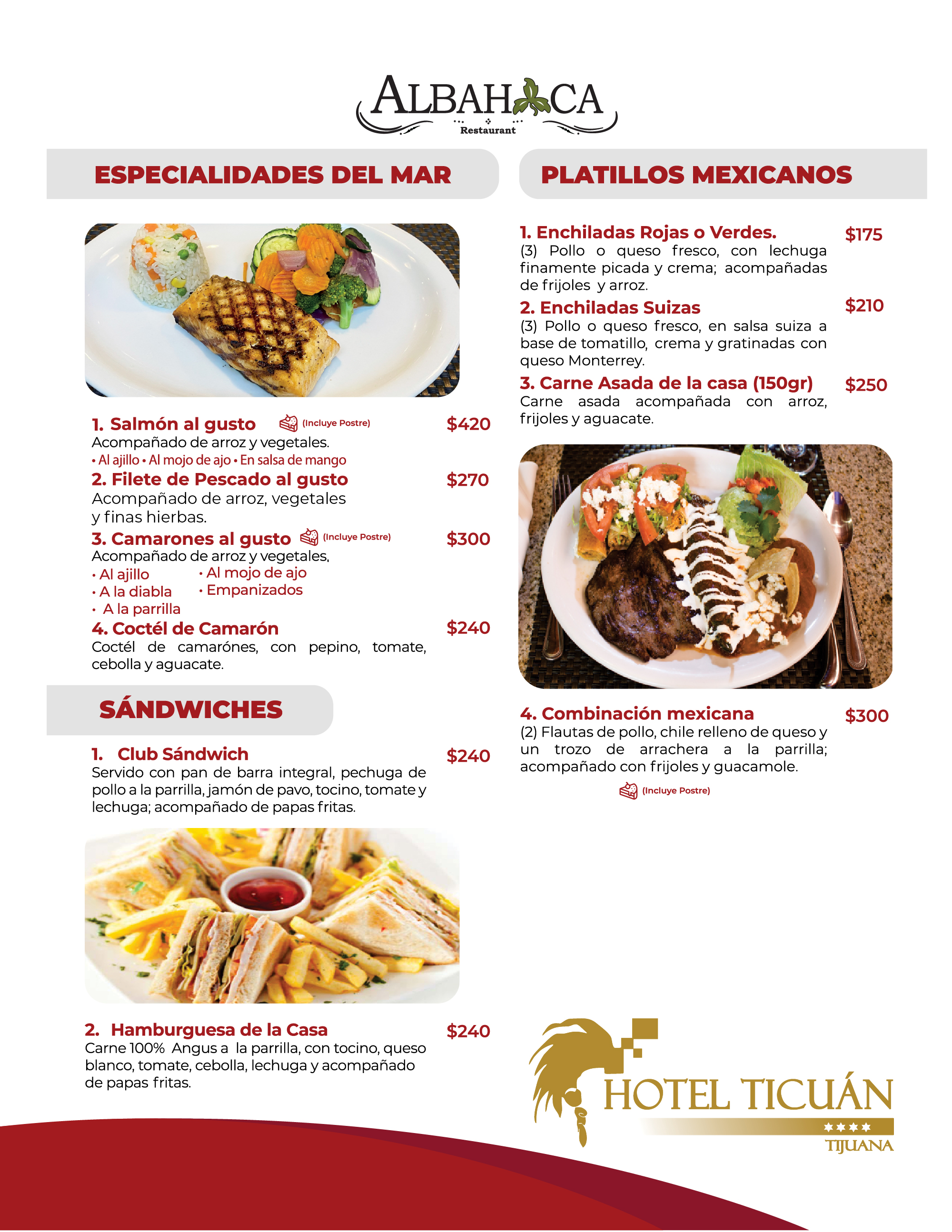 Menú Albahaca