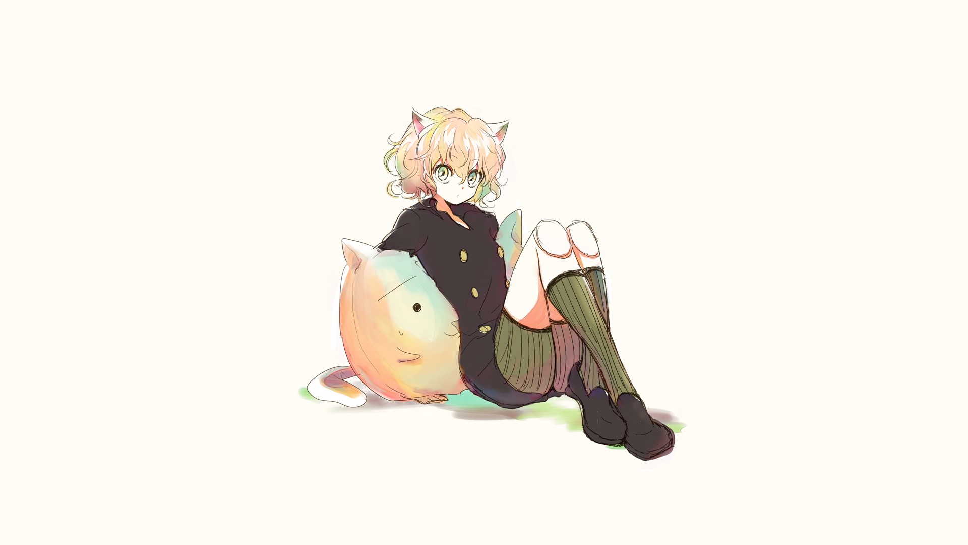 Wallpaper Hunter x Hunter 131 Neferpitou, Hunter x Hunter, anime girls, anime, sitting, simple background