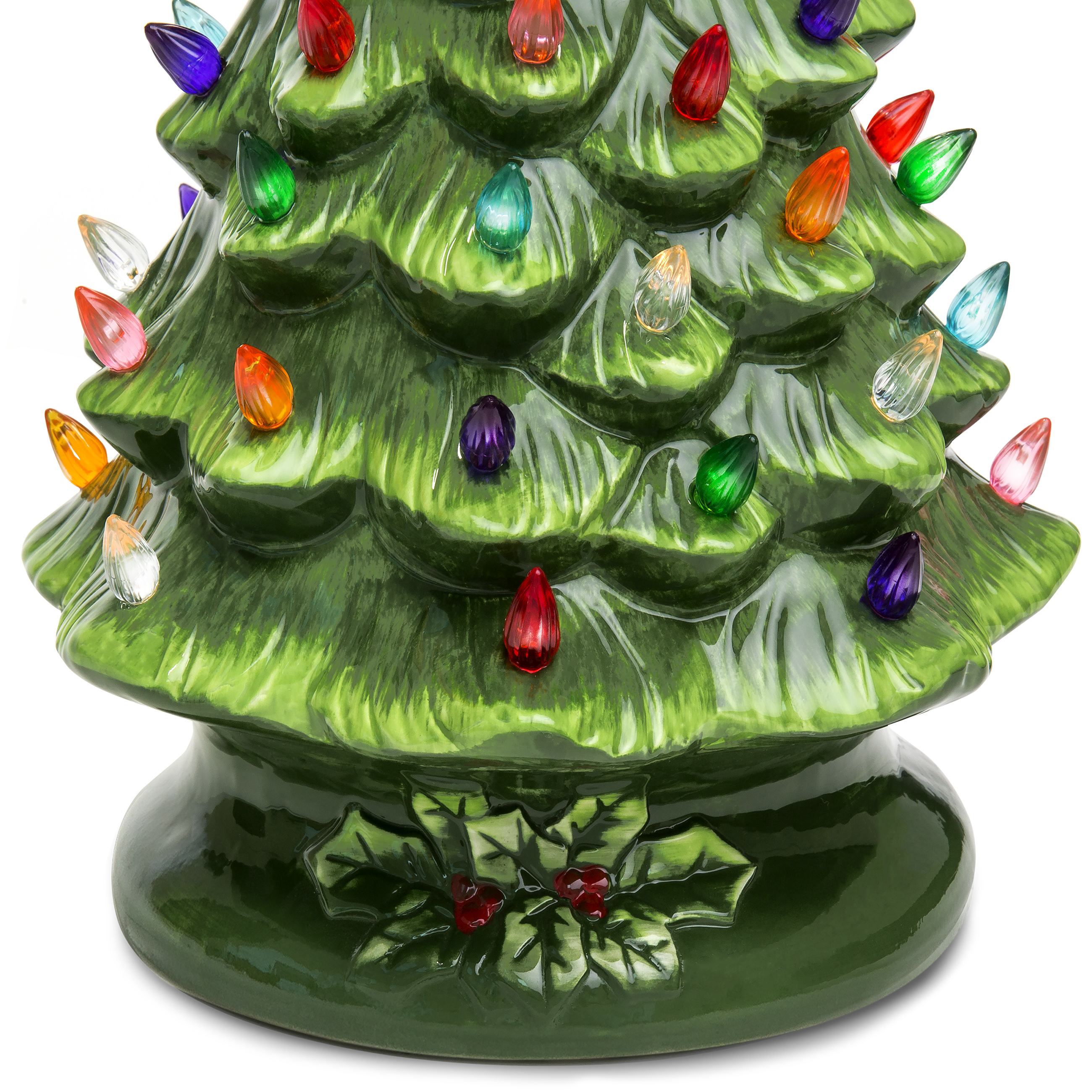 BCP 15in PreLit HandPainted Ceramic Tabletop Christmas Tree w/ 64