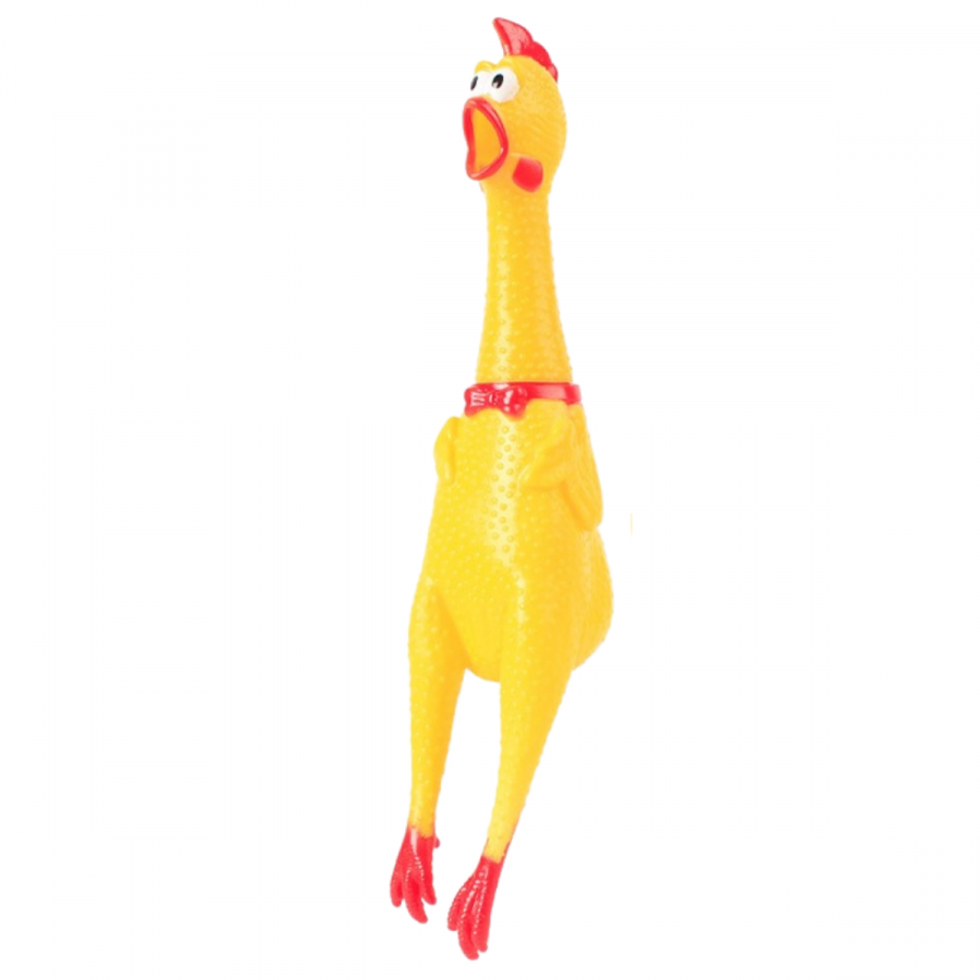 Juguete pollo de goma 28cm