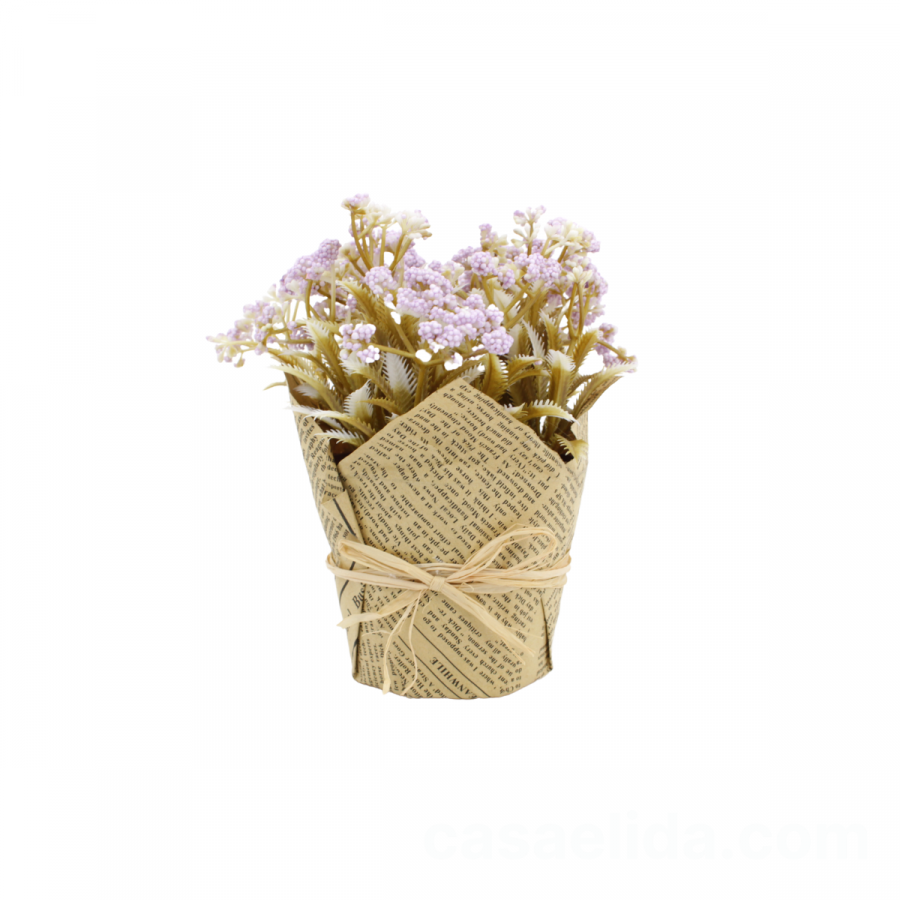 Lavanda artificial con maceta morado, 17cm