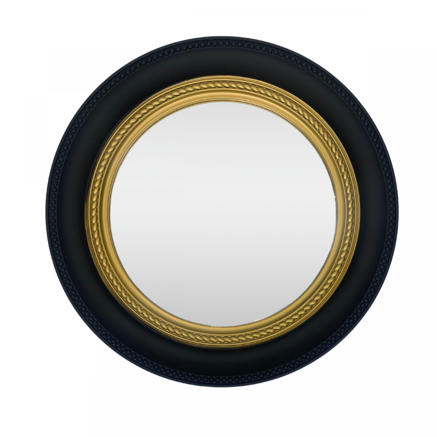 Espejo de pared vintage negro/dorado, Ø60cm