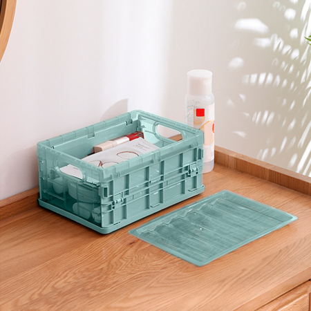 Caja organizadora plegable turquesa, 10x21x15cm