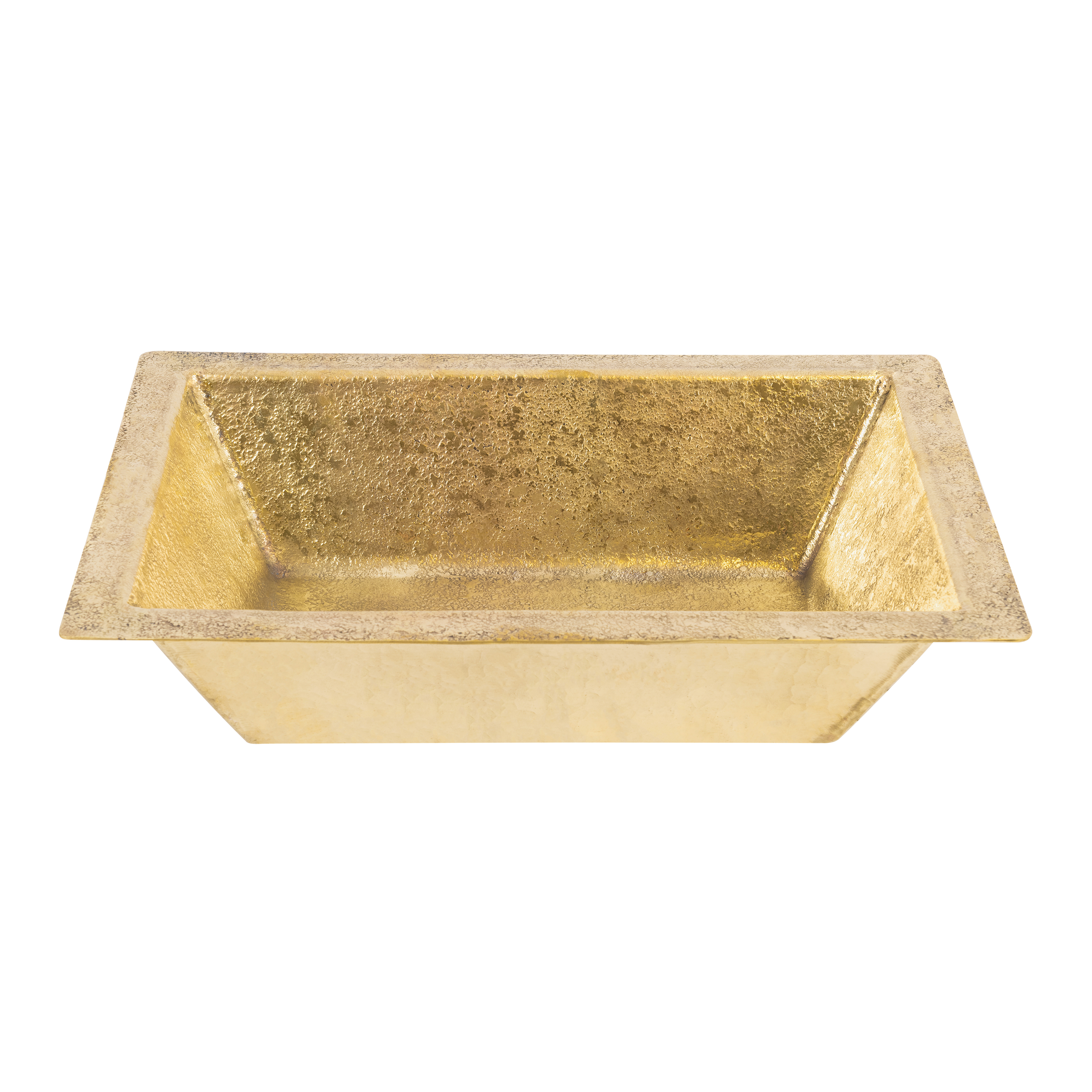 Premier Copper Products 17" x 13" Rectangle Dual - Undermount or Drop In Terra Firma Brass Bathroom Sink, TFLREC17PB