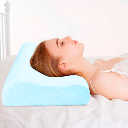 Almohada ergonómica celeste, 10x46x30cm