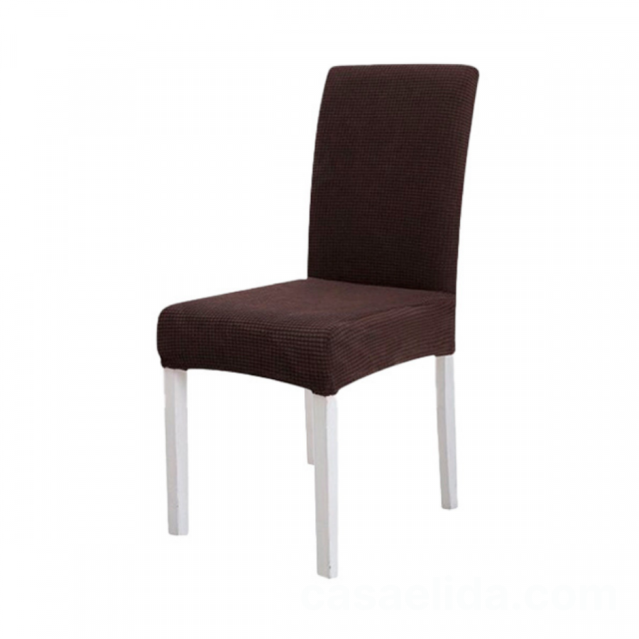 Funda para silla ajustable café oscuro, poliéster