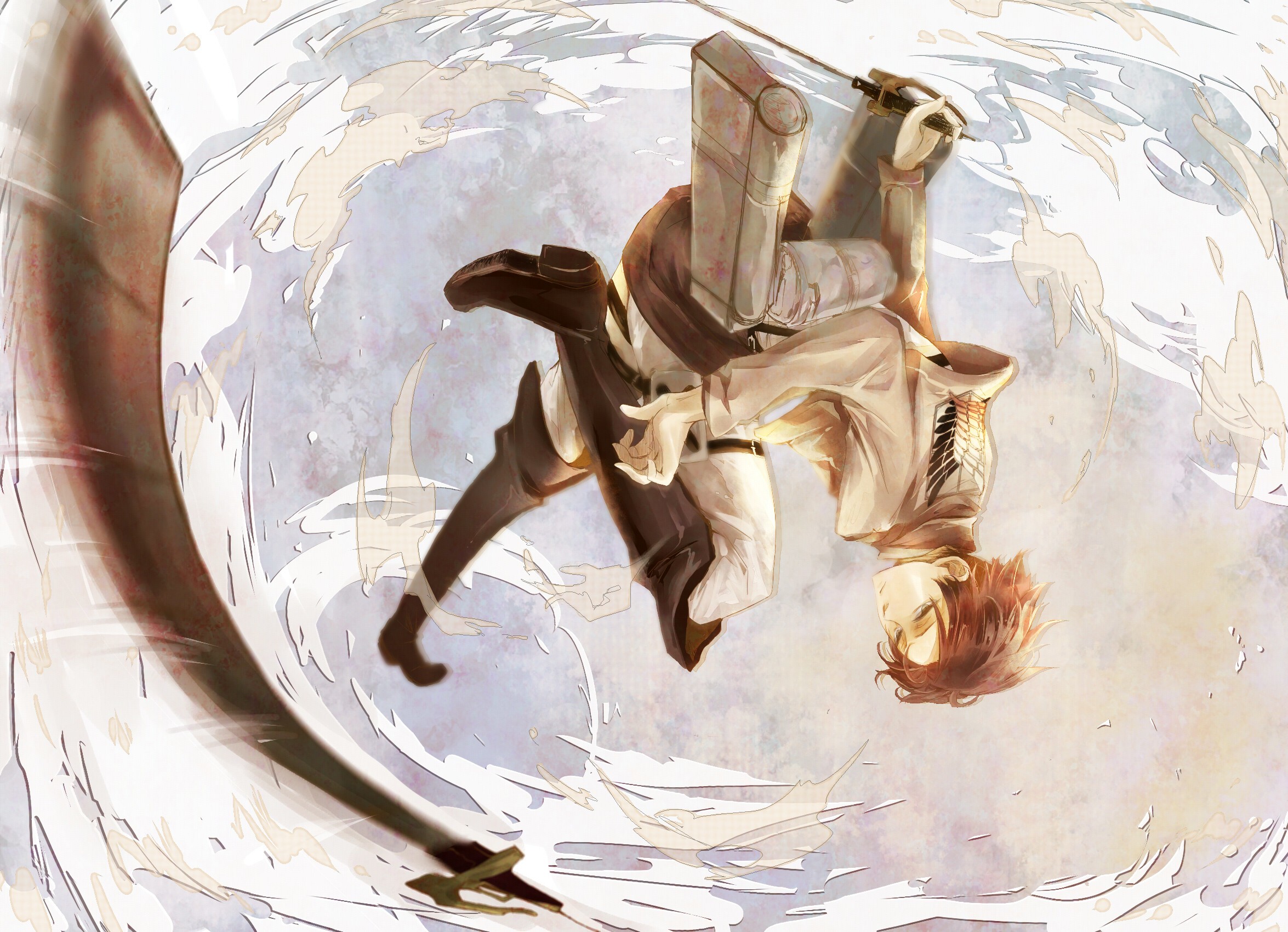 Wallpaper Attack On Titan 87 Shingeki no Kyojin, sword, Levi Ackerman, anime