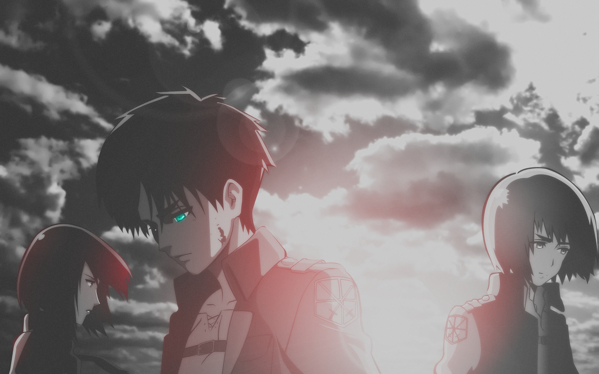 Wallpaper Attack On Titan 406 Shingeki no Kyojin, Eren Jeager, Mikasa Ackerman, Armin Arlert, anime, anime boys, anime girls