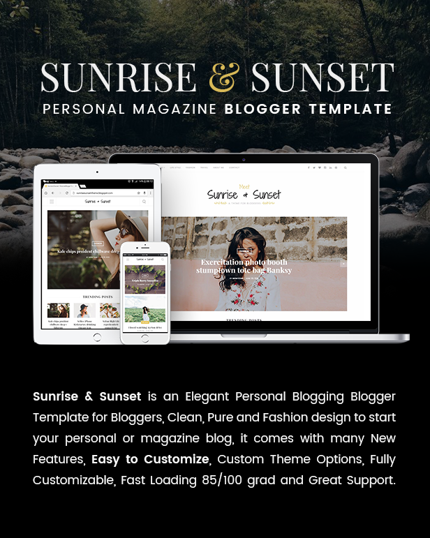 Sunrise & Sunset - Personal & Magazine Blogger Template Introduction