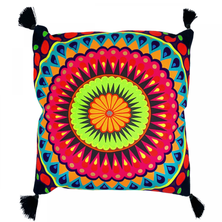 Cojín mandala florida, 42cm