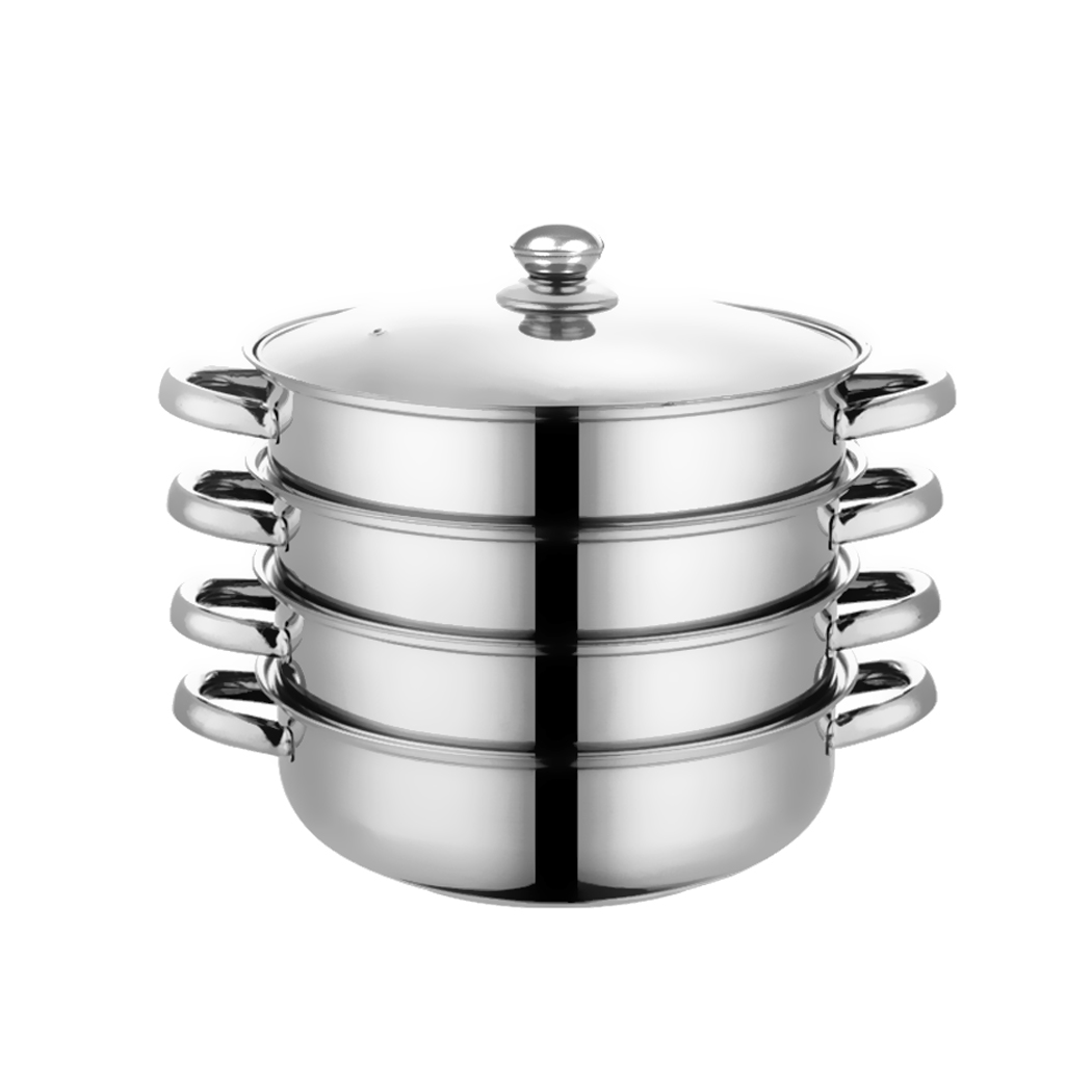 TopSellers-Layered Steamer - Stainless Steel 4 Layer 27cm Kitchen Essential