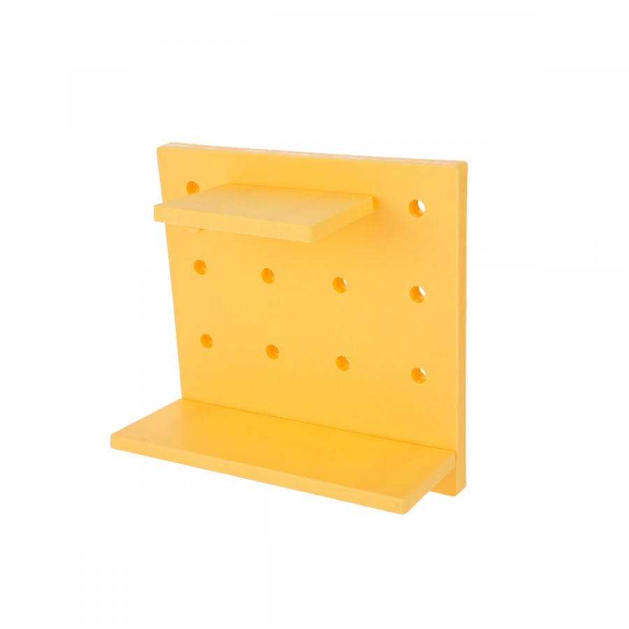 Panel organizador de pared amarillo, 22x22x9.5cm