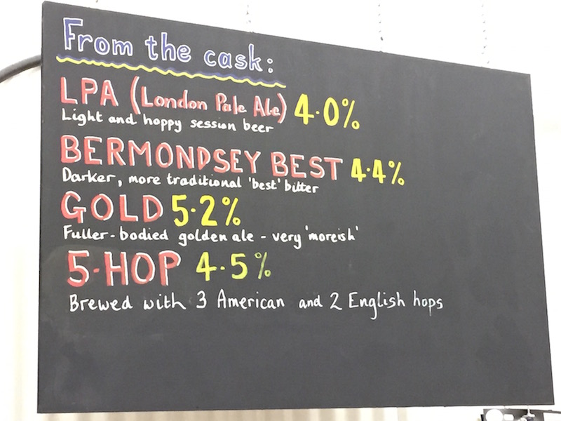 Southwark Brewing Beer Menu