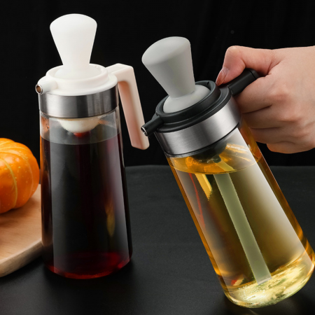 Dispensador de aceite con cepillo blanco, 550ml