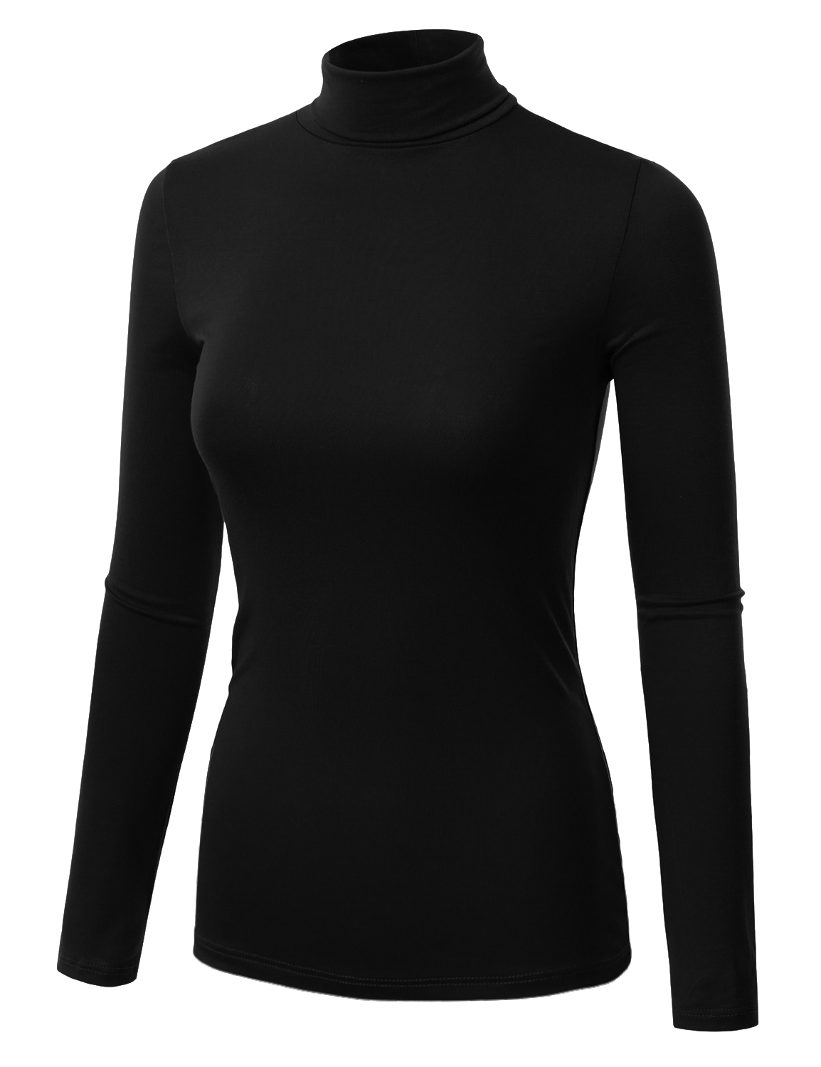 Doublju Womens Long Sleeve Turtleneck Lightweight Pullover Top Sweater ...