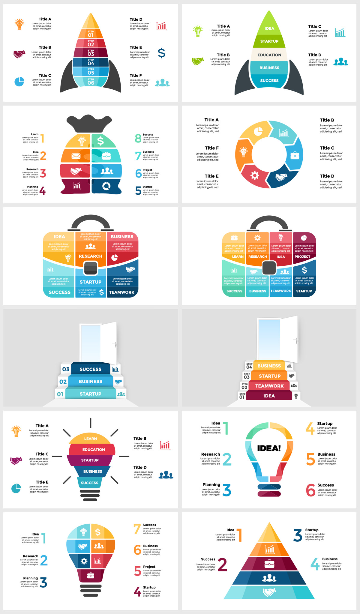 Huge Infographics Bundle! Lifetime Updates! PowerPoint, Photoshop, Illustrator. - 107