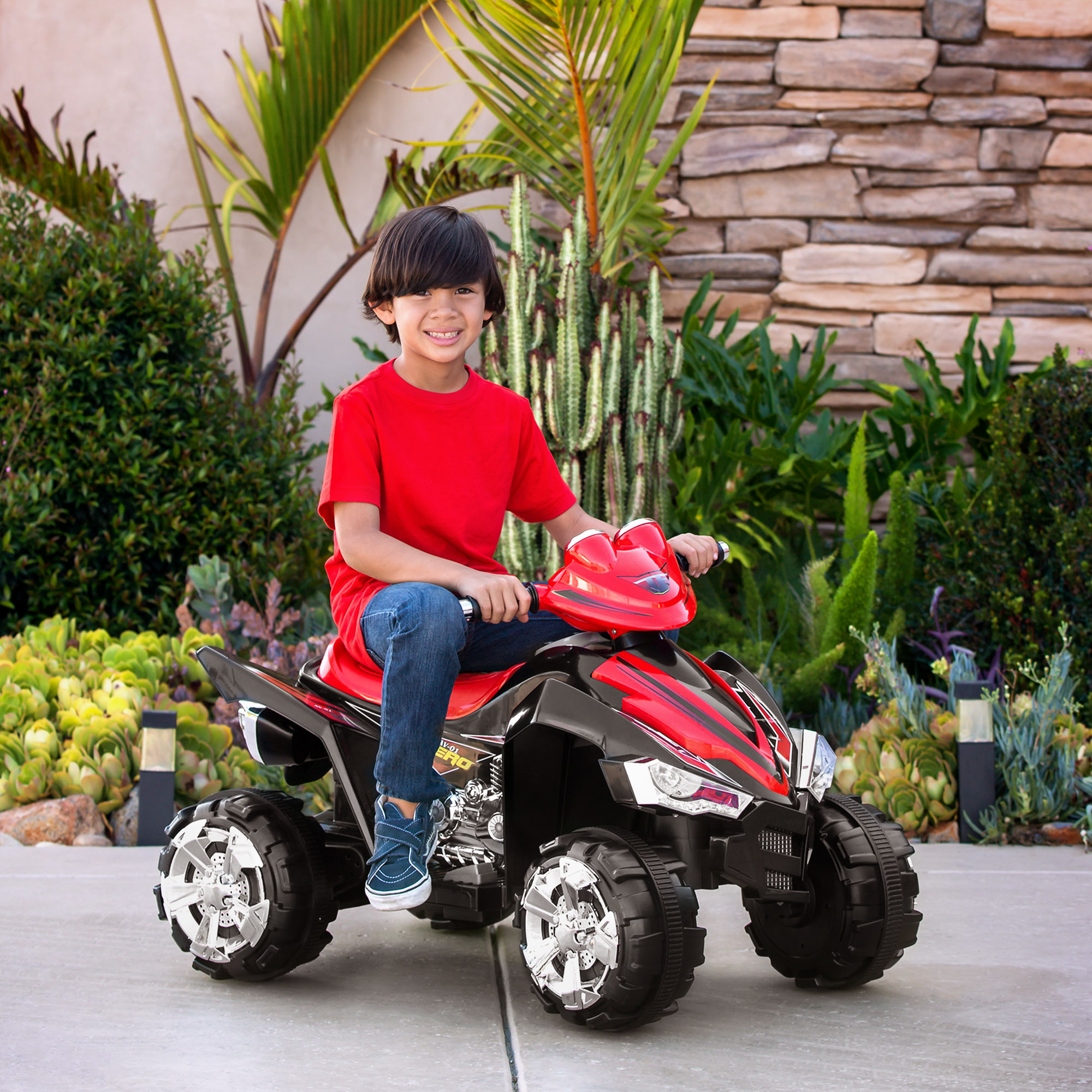 BCP 12V Kids Electric ATV Ride-On Toy w/ 2 Speeds, LED Lights, Sounds ...