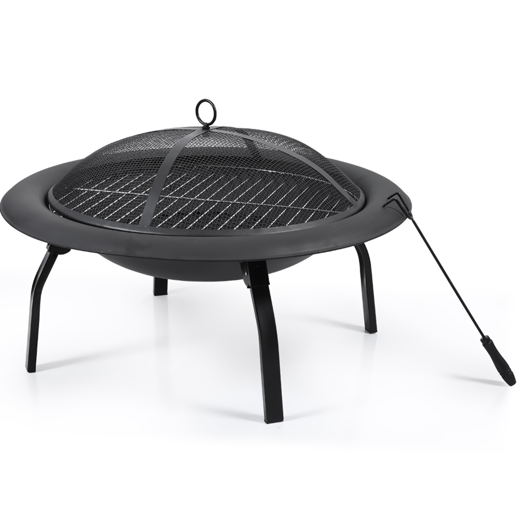 22" 30" Fire Pit BBQ Grill Pits Outdoor Portable Fireplace Garden Patio Heater - Picture 33 of 33
