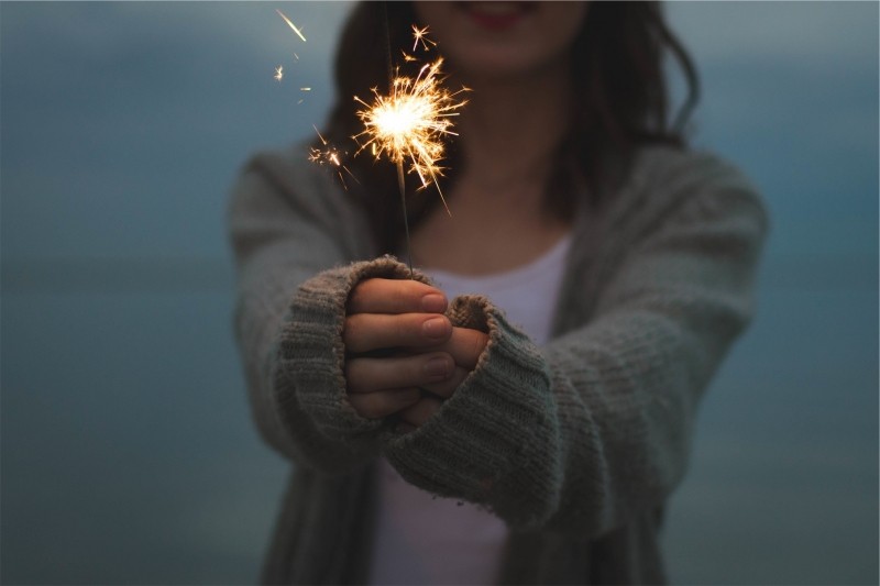 Girl with sparkler