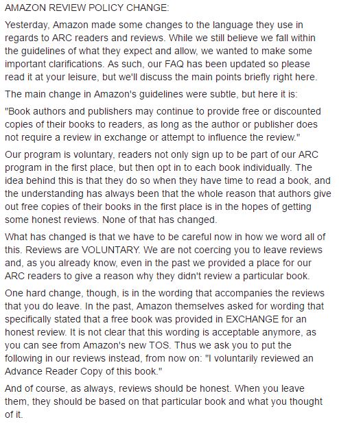 New Amazon review policy