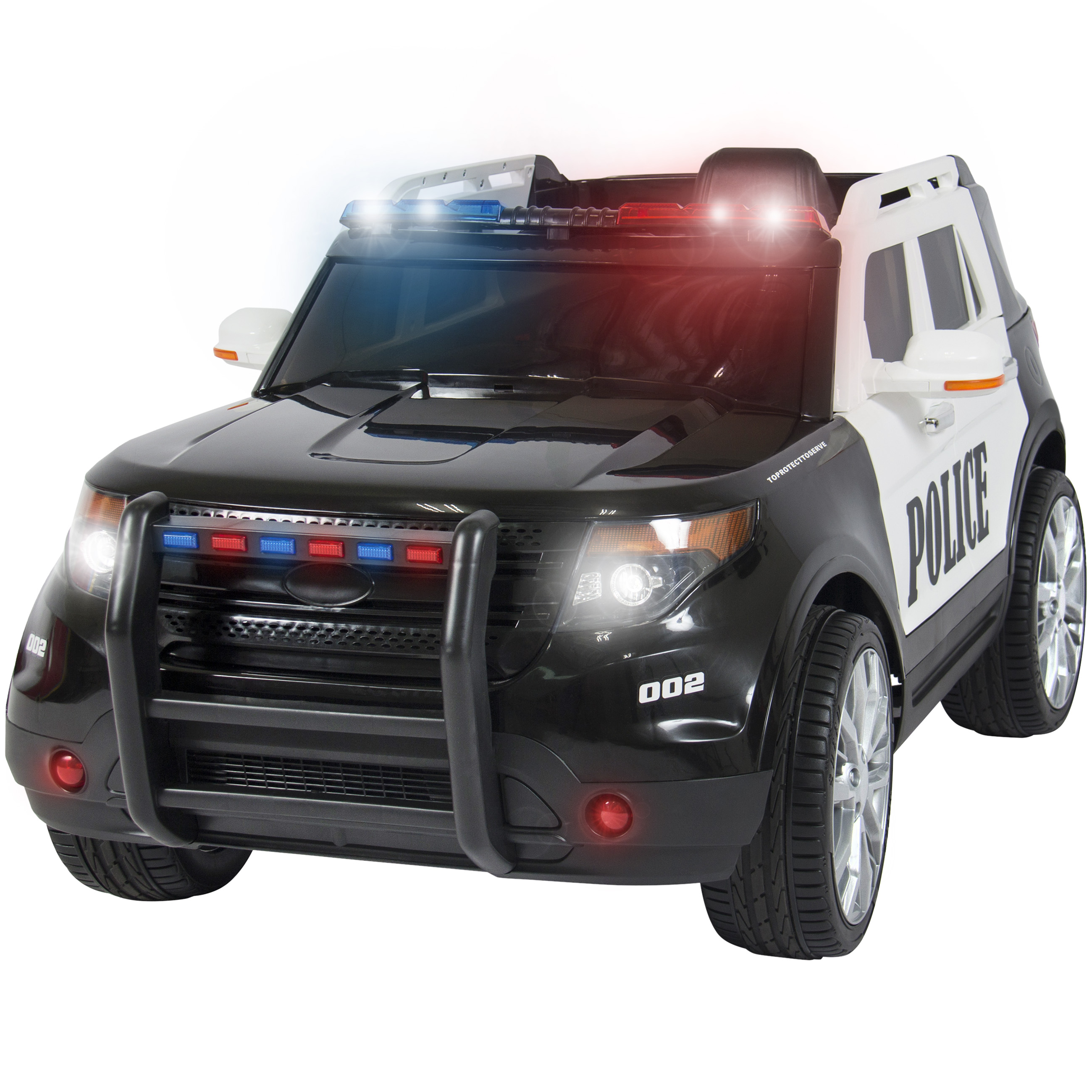 Bcp 12v Kids Police Ride On Suv Car W 2 Speeds Lights Aux Sirens