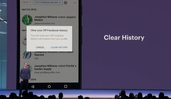 Facebook clear history
