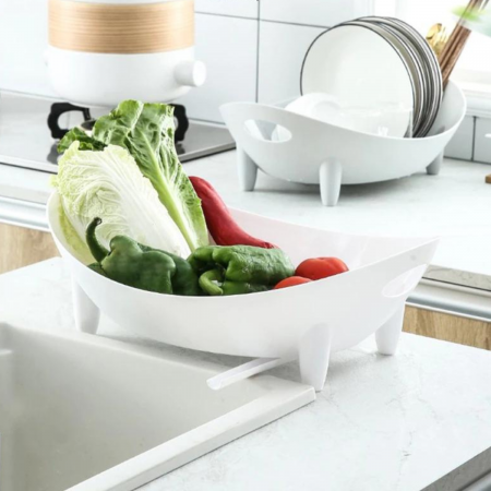 Escurridor de cocina blanco, 14x42x32cm
