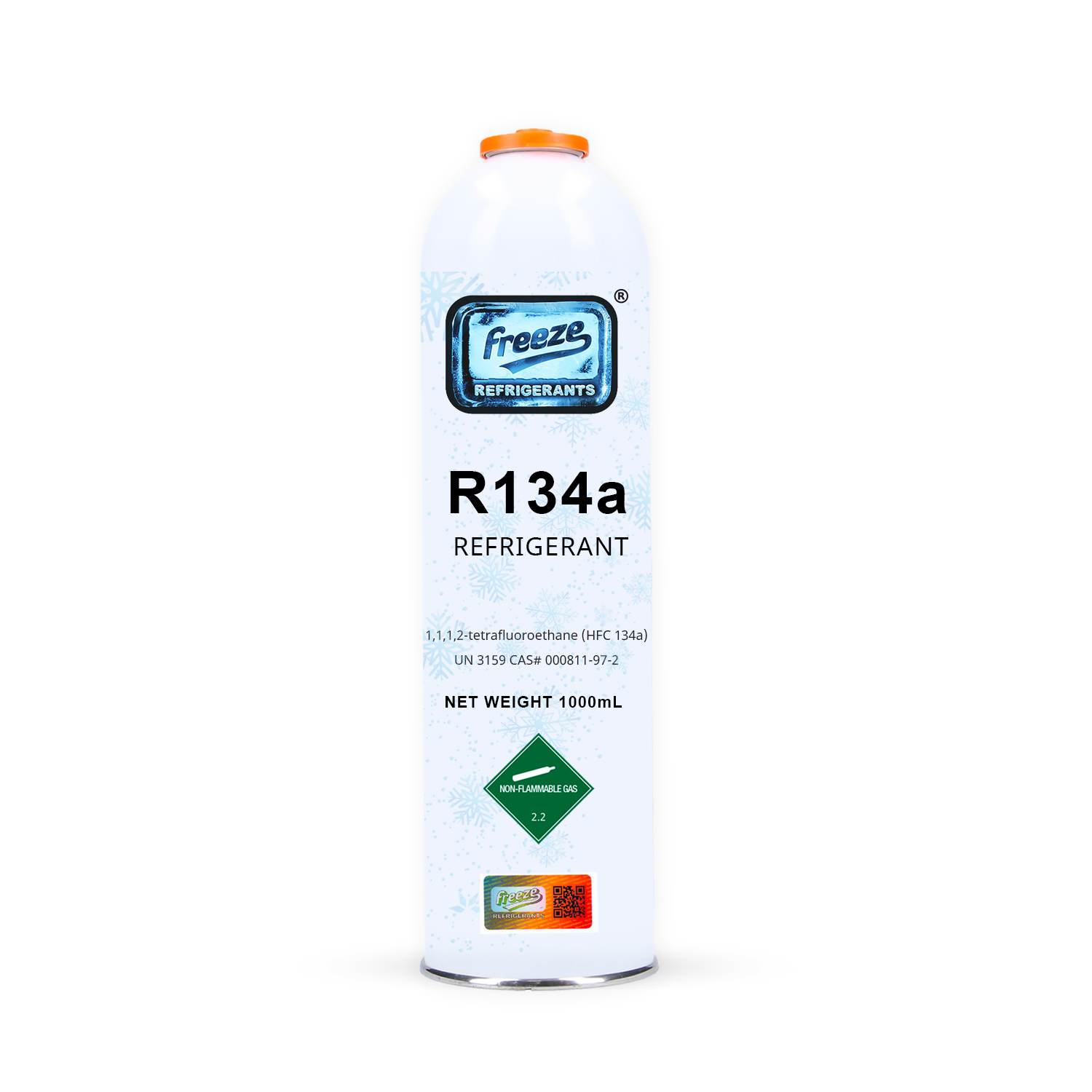 Freeze Refrigerant R134a Disposable Cylinder 1 Kg