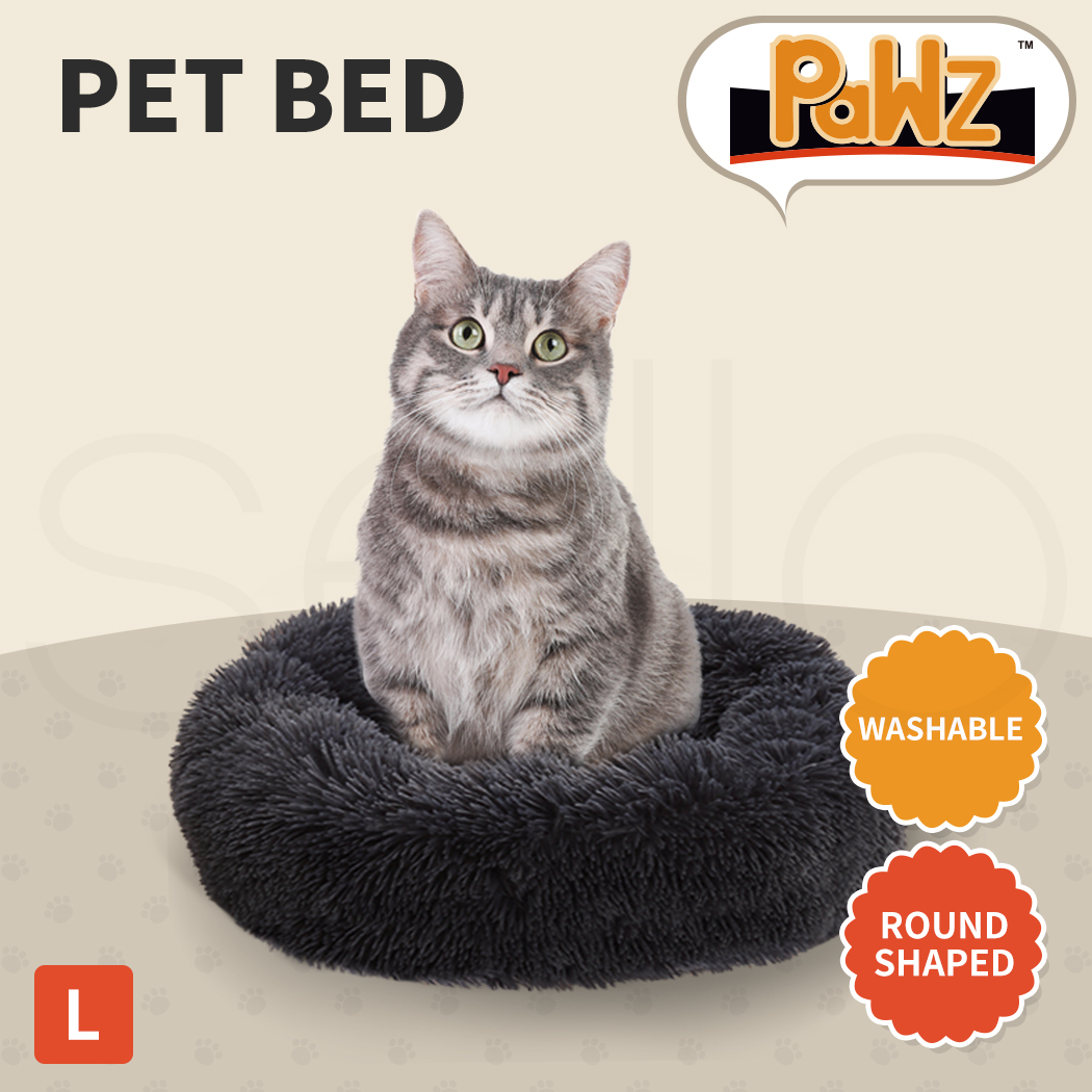 PaWz Pet Bed Dog Cat Calming Bed Round Nest Soft Plush ...