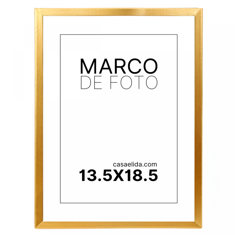 Marco de foto dorado, 20x15cm, metal