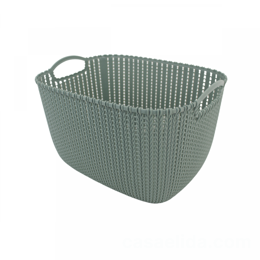 Canasta organizadora verde oliva, 23x38x27.5cm
