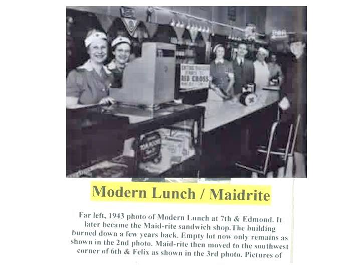 Modern Lunch at 7th &#038; Edmond in 1943. It later became Maid-Rite
