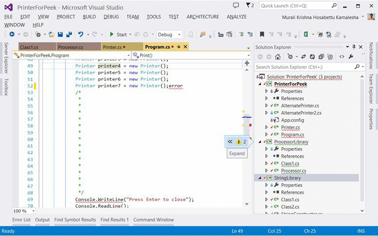 Solution Explorer Errors and Tab color