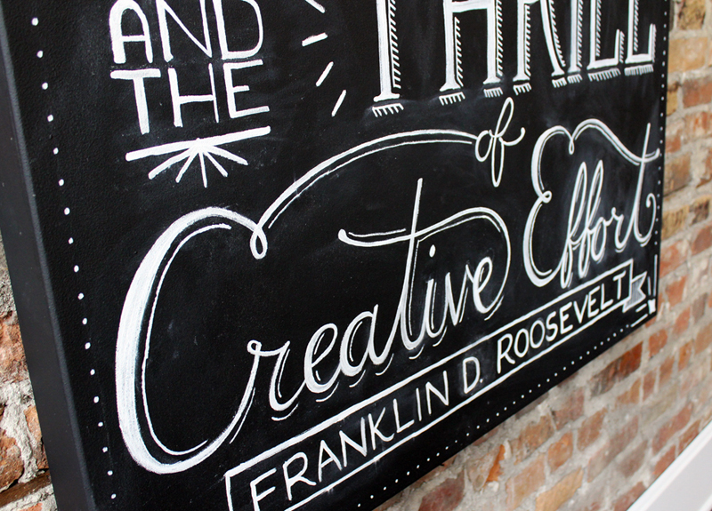 Grow Chalk Canvas lettering