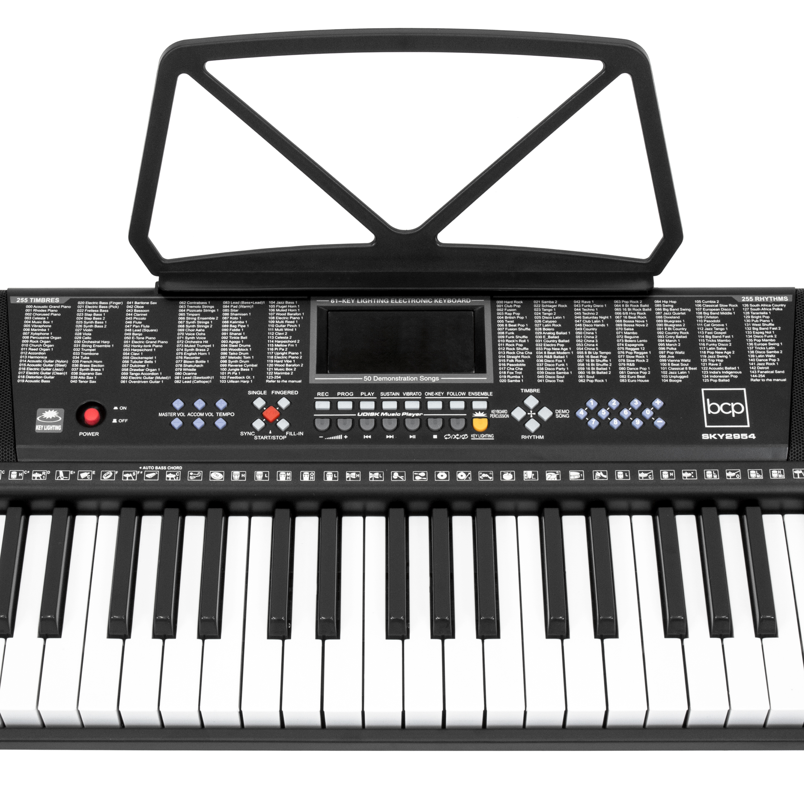 BCP 61Key Electronic Keyboard Set w/ LightUp Keys, Adjustable HStand