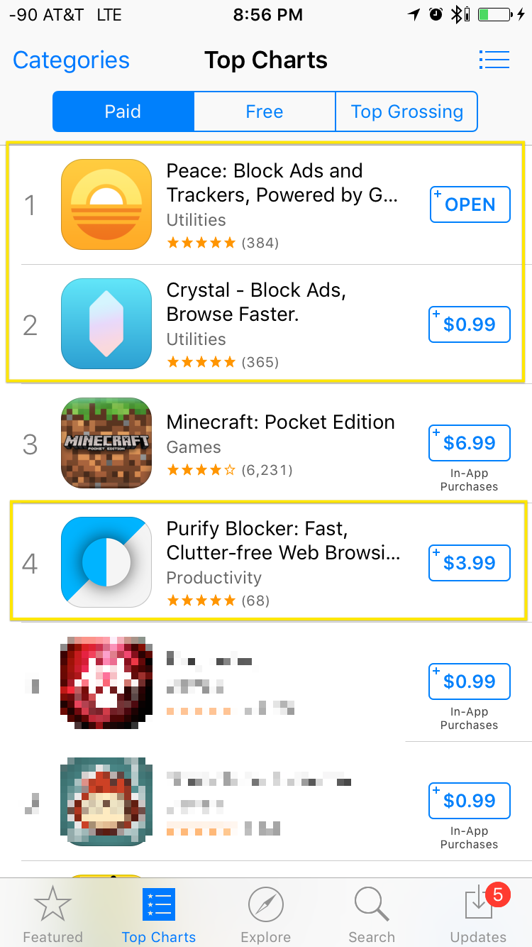 Top Paid apps