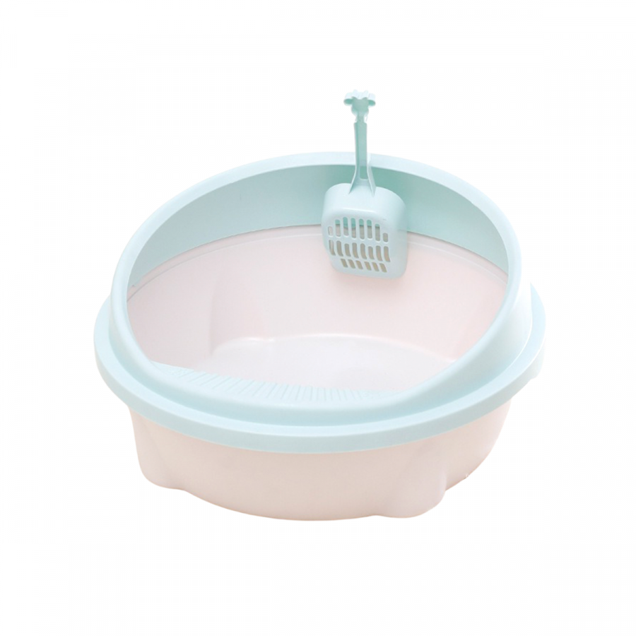 Arenero para gato blanco/verde claro, 22xØ50cm