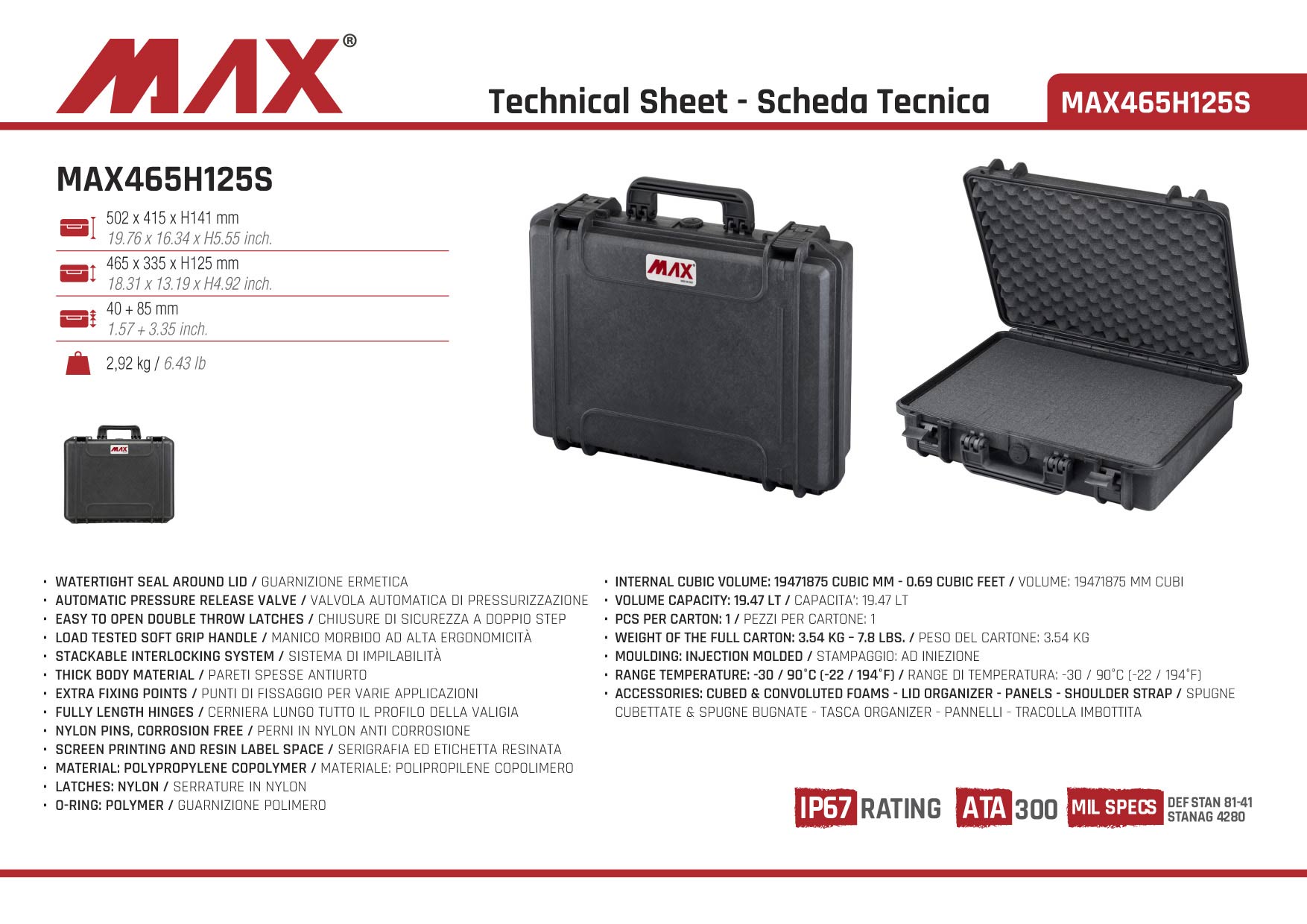 Max Case Max465H125S