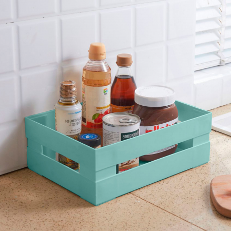 Caja organizadora turquesa, 12x30x20cm