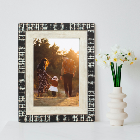 Marco de foto negro, 24.5x19.5cm, madera mdf