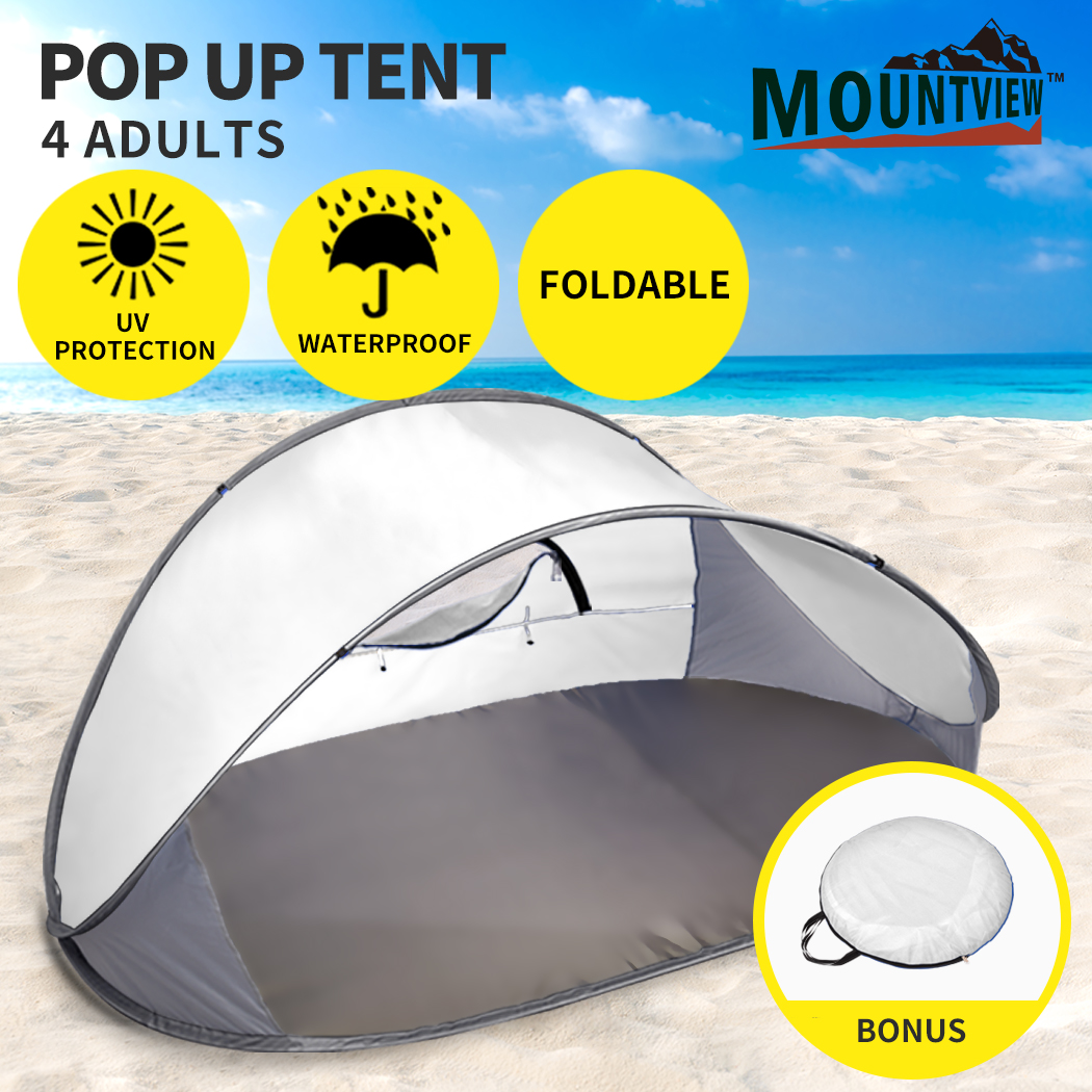 Mountview Pop Up Tent Camping Beach Tents 4 Person Portable Hiking Shade Shelter - Picture 25 of 48