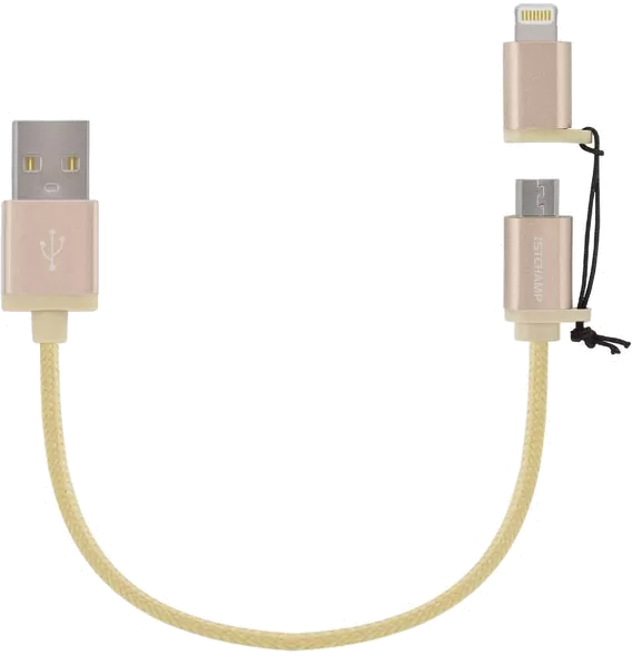 First Champion 2in1 Charging Cable: Lightning + microUSB 0.3M