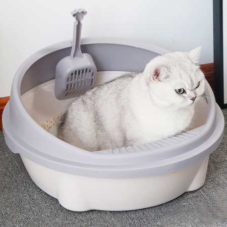 Arenero para gato blanco/gris, 22xØ50cm
