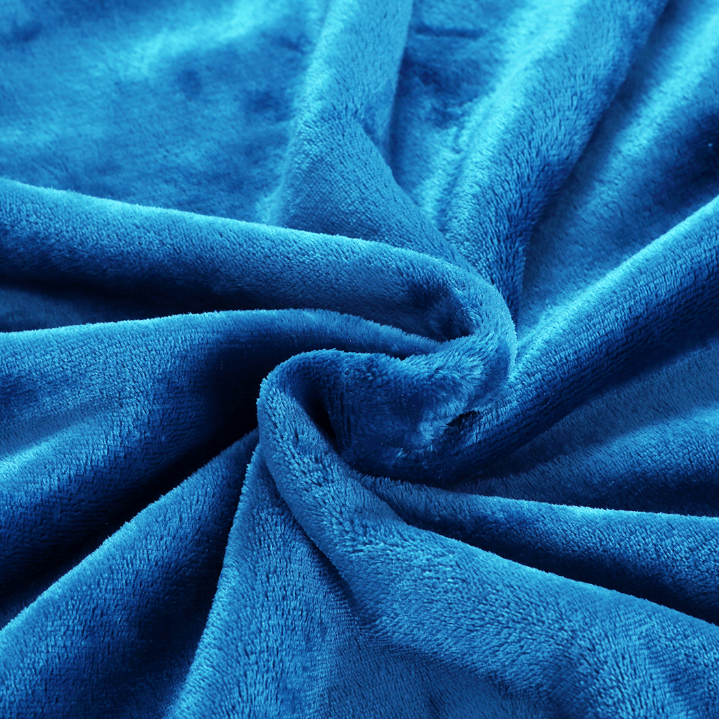 2x Blanket Hoodie Blanket Ultra Plush Comfy Sweatshirt Huggle Fleece Warm Blue